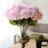 Fleurs décoratives Hortensia Artificielle Fleur De Soie 5 Grosses Têtes Bouquet Fleur Artificielle Flores Arranger Table De Mariage Décor À La Maison Fête