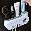 Diş fırçası yaratıcı diş fırçası tutucu otomatik diş macunu dağıtıcı duvara monte punchfree tuvalet banyo banyo banyo aksesuarları