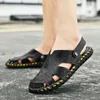 Sandaler Sommar Män Läder Klassisk Roman Sneaker Utomhussneaker Strandgummi Flip Flops Flats DM-108