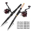 Boot Hengels 1.8m 2.1m 2.4m 2.7m 3.0m Koolstofvezel Telescopische Hengel Draagbare Spinhengel en Spinning Reels Multifunctionele set 230703