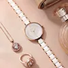 Relógios femininos rocos cerâmica relógio de quartzo moda elegante luxo senhoras à prova dwaterproof água para mulher relógio fino 230703