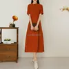 Ethnische Kleidung 2023 Chinesischer Stil Feste Farbe Verbesserte Cheongsam Kleid Frauen Elegante Vinatge Qipao Casual Daliy