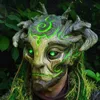 Forest Green Spirit Led Mask Albero di Halloween Old Man Sage Zombie Spooky Ghost Mask Creepy Demon Masque Carnival Party Puntelli L230704