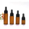 Flacons compte-gouttes en verre ambré de 5 ml 10 ml 15 ml 20 ml flacons avec pipette pour bouteilles d'huile essentielle de parfum cosmétique F20171281 Ccxqc