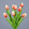 20PCS Artificial Tulips Flowers Real Touch Tulips Fake Holland PU Tulip Bouquet Latex Flowers for Wedding Party Office Home Kitchen Decoration