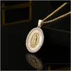 Pendant Necklaces White Virgin Mary For Women Gold Chains Necklace Crystal Peace Zircon Catholic Jewelry Virgen De Guadalupe Drop De Dh8Eo