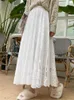 Skirts REALEFT Vintage Women's Lace Crochet Umbrella Long Bohemian High Waist Hollow Out Female Maxi Spring Summer 230703