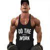Men's Tank Tops High quality Y back low cut letter graphic Gym Bodybuilding Fitness Stringer tank top for men 230704
