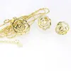 Chains Rose Earrings Necklace Set Gold-plated Platinum-plated Flower Zircon Pendant