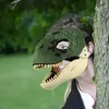 2022 maska dinozaura Horror Dino maska nakrycia głowy dla dorosłych dzieci Party Cosplay otwarte płytki dinozaur maska lateksowa prezent na boże narodzenie L230704