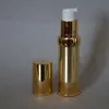 15ml 20ml 30ml Goud Zilver Lege Airless Pomp Container Reizen Metalen Essentiële Lotion Crème Cosmetische Fles Met Pomp F20172224 Svktm