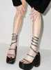 Plate-forme coins sandales grosses pour femmes sangle de cheville