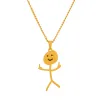 Mode Hip Hop Fxck Vous Drôle Doodle Pendentif Collier Pour Homme Femme Stickman Moyen Doigt Rock Punk Collier Partie