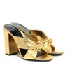 Luksusowe marki Loulou metaliczne skórzane sandały damskie klapki masywne kapcie sandały Pieds Outdoor Lady plażowe sandały damskie wygodne buty do chodzenia