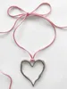 Hyperbole Punk Hollow Irregular Love Heart Pendant Necklace for Women Sweet Cool Harajuku Adjustable Choker Necklaces Jewelry L230704