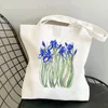 Borse per la spesa Borsa shopper da donna Blu Dimenticami Fiori stampati Tela Ragazza Borsa a mano Harajuku Tote Lady