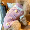 Sweters Designer ciepłe zimowe ubrania dla zwierząt domowych wełna Kwiat kwiatowy Nowy Rok w York Swetery Sphinx Cat Christmas Puppy Clothing