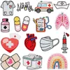 Notions Doctor Iron on Patches Medical Red Cross Embroidered Sew on Patch Ambulance Nurse Cap Appliques Badge for DIY Clothing Backpack Jackets Hats