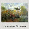 Berömd målning av Claude Monets trädgård på Argenteuil Konstverk Impressionistisk konst Handgjord present till väggdekoration i nya husrum