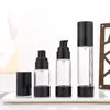 15ml 30ml 50MLClassic Black Vacuum Airless Pump Bottle Cosmetic Essence Oil Lotion embalagem Recarregável Frasco F2017486 Qqbpa