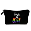 Fashion Rainbow Love Print Sminkväska ut Resetoalettväska Dragkedja Mynt Clutch Förvaringsväska 0704-111