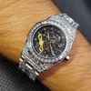 Outros Relógios Relógio Automático de Luxo Para Homem Hip Hop Diamante Esqueleto Mecânico relogio masculino Ice Out à prova d'água Man Drop 230703