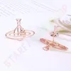 Saturn Charm Simple Hollow Earrings Brand Designer Geometry Celebrity Wedding Party Jewelry With Box High Quality