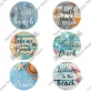 Curtains Putuo Decor Beach Round Sign Wooden Plaque Beach House Plaque Yard Sign Letters Gifts for Home Decor Living Room Door Decoration