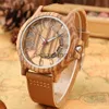 Wristwatches Transparent Hollow Arabic Numerals Display Men's Wood es Chic Fashion Male Quartz Genuine Leather Timepiece New 2020 0703