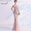 Sukienki na co dzień elegancka syrenka czarna cekinowa suknia balowa Vestido De Festa Robe Trouwjurk Bal suknie sukienka na formalną imprezę odblaskowa sukienka Z230704