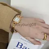 Wristwatches 2022 New Bracelet Brass Band 24K Gold Format Dial Square Fashion Mase Miamond Gold للعشاق الرفاهية والنبلاء 0703