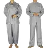 male and female Shaolin Temple costume Zen Buddhist Robe lay Buddhist Meditation Gown Uniform Monk clothes Suit270S