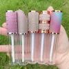 Leere transparente Lipgloss-Röhrchen aus Kunststoff, Lippenbalsam-Röhrchen, Lippenstift, Mini-Probe-Kosmetikbehälter mit Silberkappe F3803 Wptqm