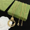 Necklace 2023Vintage Lion Pendant Earrings Necklace Designer Jewelry Sets Gold Double Letter Long Necklaces With Box Birthday Gift