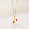 Подвесные ожерелья 2023 Сладкая милая вишневая нержавеющая сталь для женщин корейский темперамент моды Сексуальные женские шейки ювелирные изделия