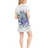 Casual Dresses Large Size Floral Skirt T-shirt Long Short Sleeve Loose Hand-painted Oil Painting Original Graffiti Dress Straight A-line