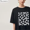 Klänningar sommar blommor svart harajuku klänningar damer stor storlek 7xl 6xl 5xl 4xl xxxl oneck kort ärm lång elegant boho bohemian het