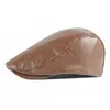 PU visière hommes femmes Vintage cuir béret casquettes béret Cabbie Gatsby chapeau plat gavroche crème solaire Casquette Viseras Para Mujer