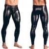 Piękno gotyckie legginsy męskie spodnie spodnie występ na scenie bielizna męska Wetlook Faux Leather PVC Gay Club Dance Wear288I