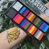 Body Paint Tattoo Art Palette Makeup Multicolor Face Body Painting Kit Christmas Halloween Gift Vitality Party Child Safe Non-toxic Flash 230703