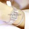 Zegarstka Montre femme 2023 Full Diamond Quartz Women Silver ES Luksusowa marka Crystal Square Famel Drobów Rhinestone Ladies Clock 0703