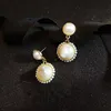 Pearl Designer Kolczyki dla kobiet klasyczne marka retro sztyfty uszy vintage litery