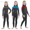 Wetsuits Drysuits 2023 2.5MM Neoprene Wetsuits Kids Swimwear Ternos Mergulho Mangas Compridas Meninos Meninas Surf Crianças Rash Guards Snorkel One Piece HKD230704