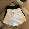 Damshorts Damshorts Sexiga Vita Skräddarsydda byxor Korta Casual Svarta byxor med hög midja Kvinnor Vida benbottnar Y2K Streetwear Ropa Mujer Z230704