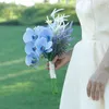 Flores decorativas Ramos de boda para novia Ramo de novia artificial Ceremonia rústica Aniversario