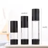 15ml 30ml 50MLClassic Black Vacuum Airless Pump Bottle Cosmetic Essence Oil Lotion imballaggio Bottiglia riutilizzabile F2017486 Qqbpa