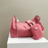 Modedesigner-Damentasche, Handtasche, Geldbörse, Originalverpackung, echte Messenger-Umhängekette, 21 x 12 cm, P, drei in einem Nylon-Damengeschenk