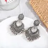 Charm Bohemian vintage ethnic wind alloy earrings exaggerated temperament love bells tassel jewelry 230703