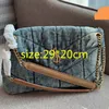 Avondtassen Mode Denim Flap Schoudertas Vrouwen Crossbody Bakken Rugzak Portemonnee Handtassen Naad Leer Dames Metalen Kettingen Clamshell Messenger Designer Tassen