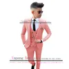 Abiti 2023 Ragazzi Abiti 3 pezzi Giacca Gilet Pantaloni Festa formale Matrimonio Smoking Moda Blazer per bambini 2-16 anniHKD230704